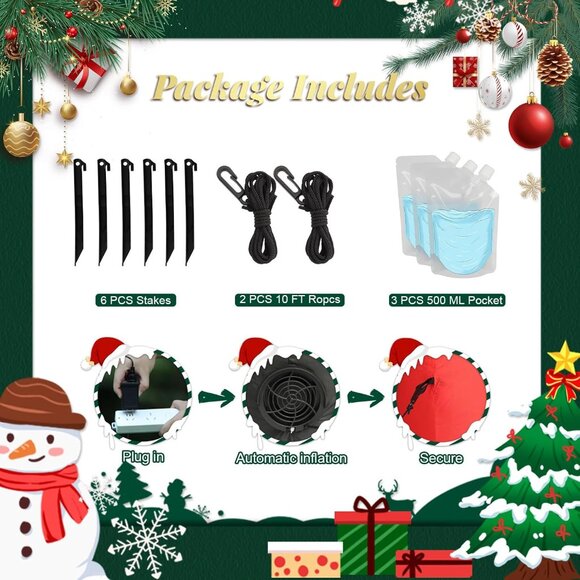 ⚡6FT Christmas Inflatable Santa Big Gift Holiday Winter Outdoor Decoration - Picture 7 of 8